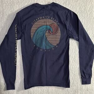 Clearwater Beach Florida Navy Blue Long Sleeve Shirt